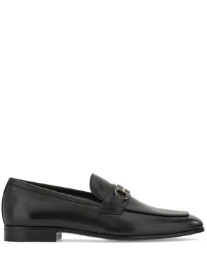 Gancini leather loafers