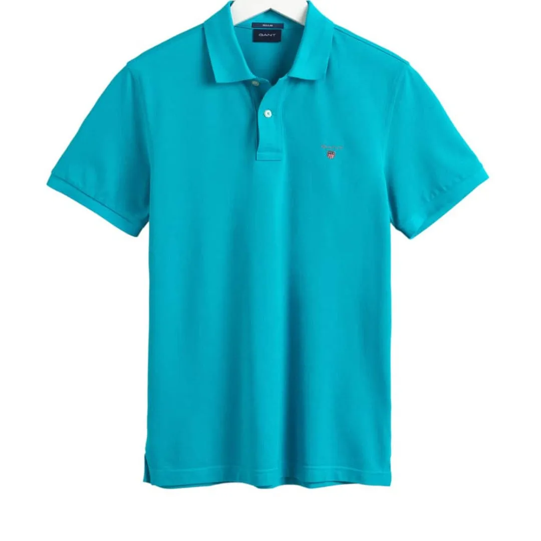 Gant Pique Golfer Turquoise