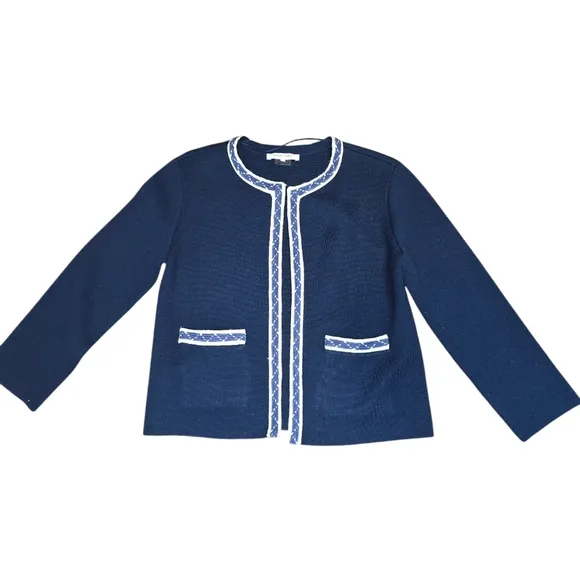 Gerard Darel Leontine Wool Blend Open Cardigan Jacket Blue Size Sm (France -1)