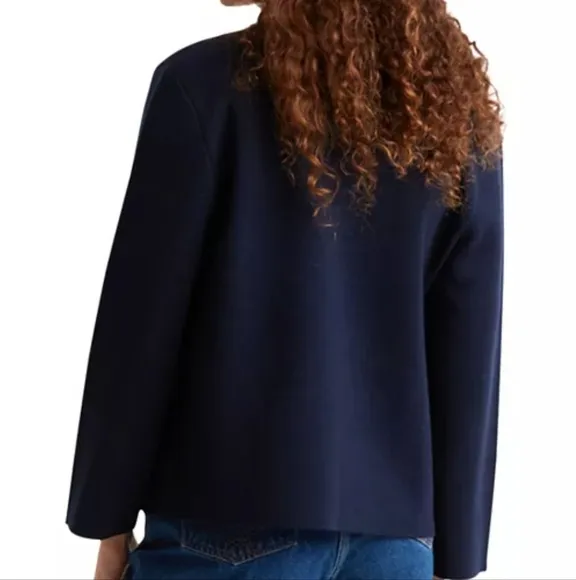 Gerard Darel Leontine Wool Blend Open Cardigan Jacket Blue Size Sm (France -1)