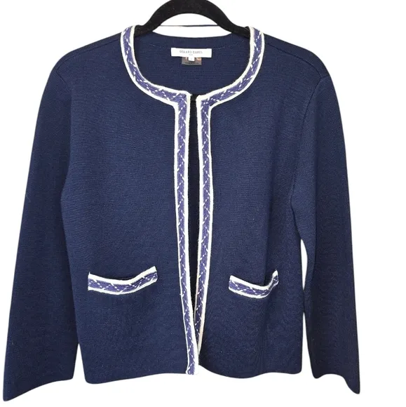 Gerard Darel Leontine Wool Blend Open Cardigan Jacket Blue Size Sm (France -1)
