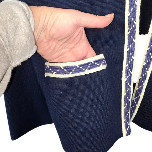 Gerard Darel Leontine Wool Blend Open Cardigan Jacket Blue Size Sm (France -1)