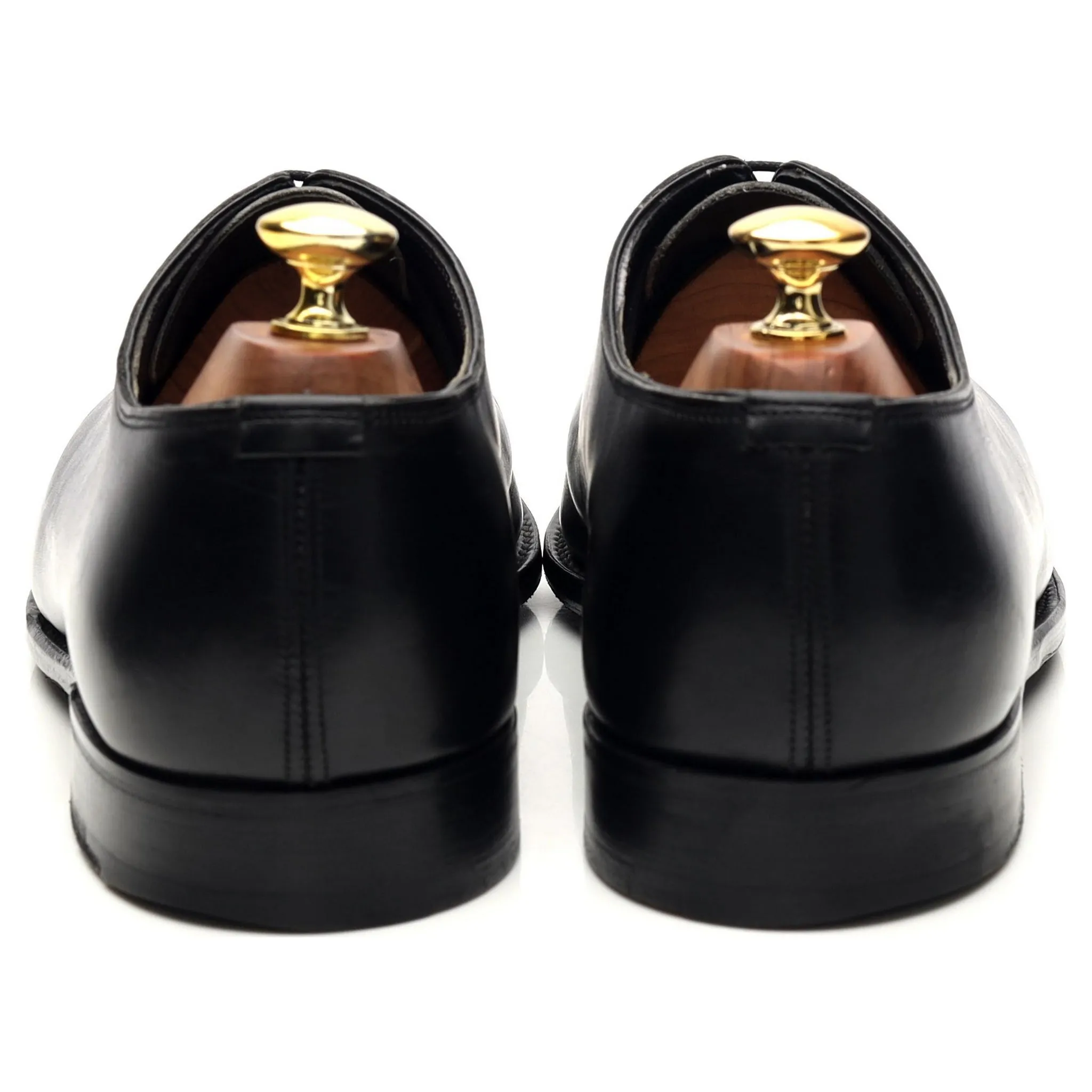 Gieves & Hawks Black Leather Wholecut Oxford UK 8.5 F