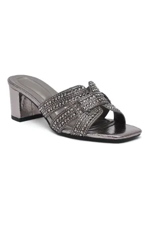 GLIMMER BLOCK HEEL-GUN