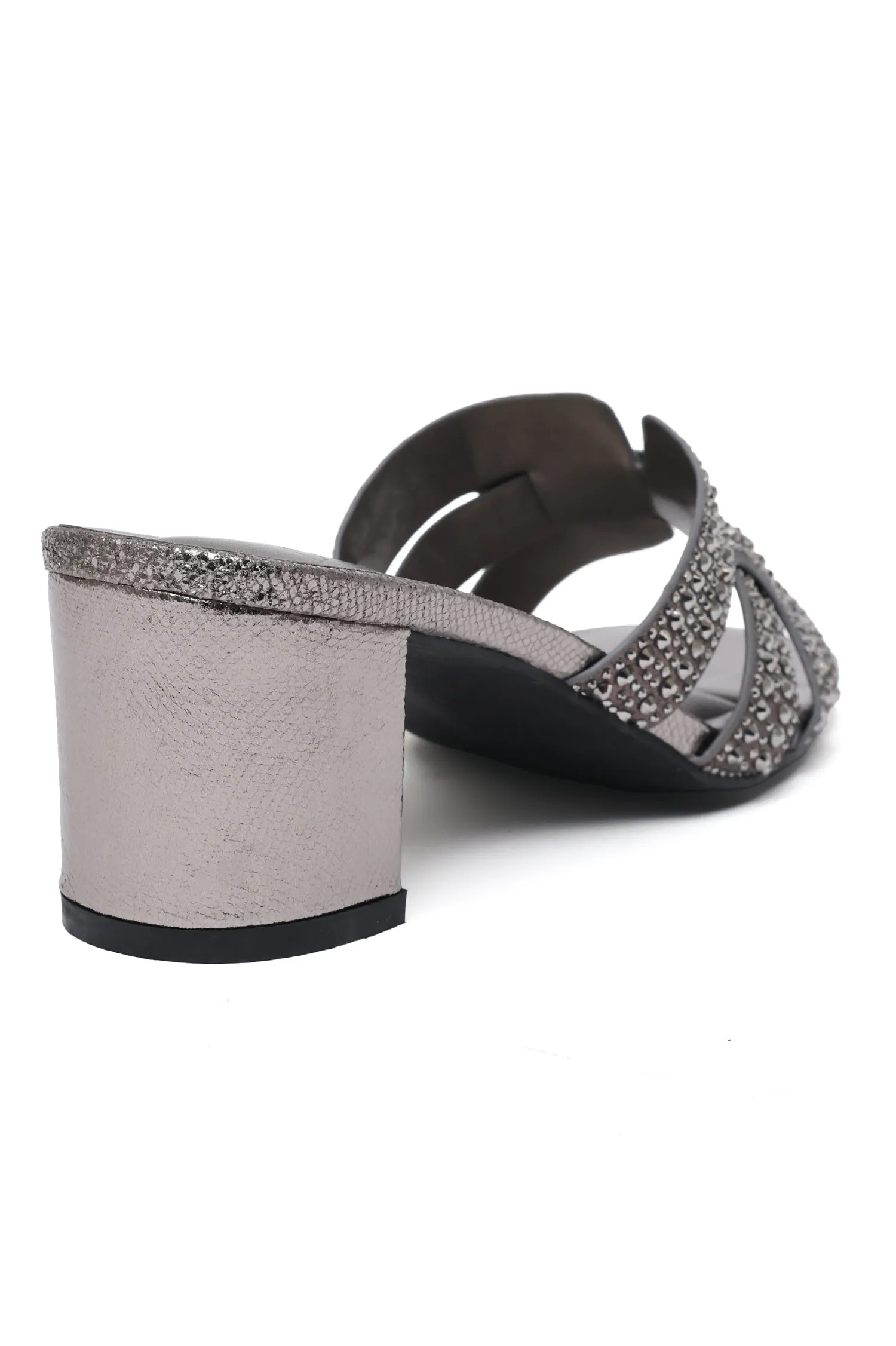GLIMMER BLOCK HEEL-GUN