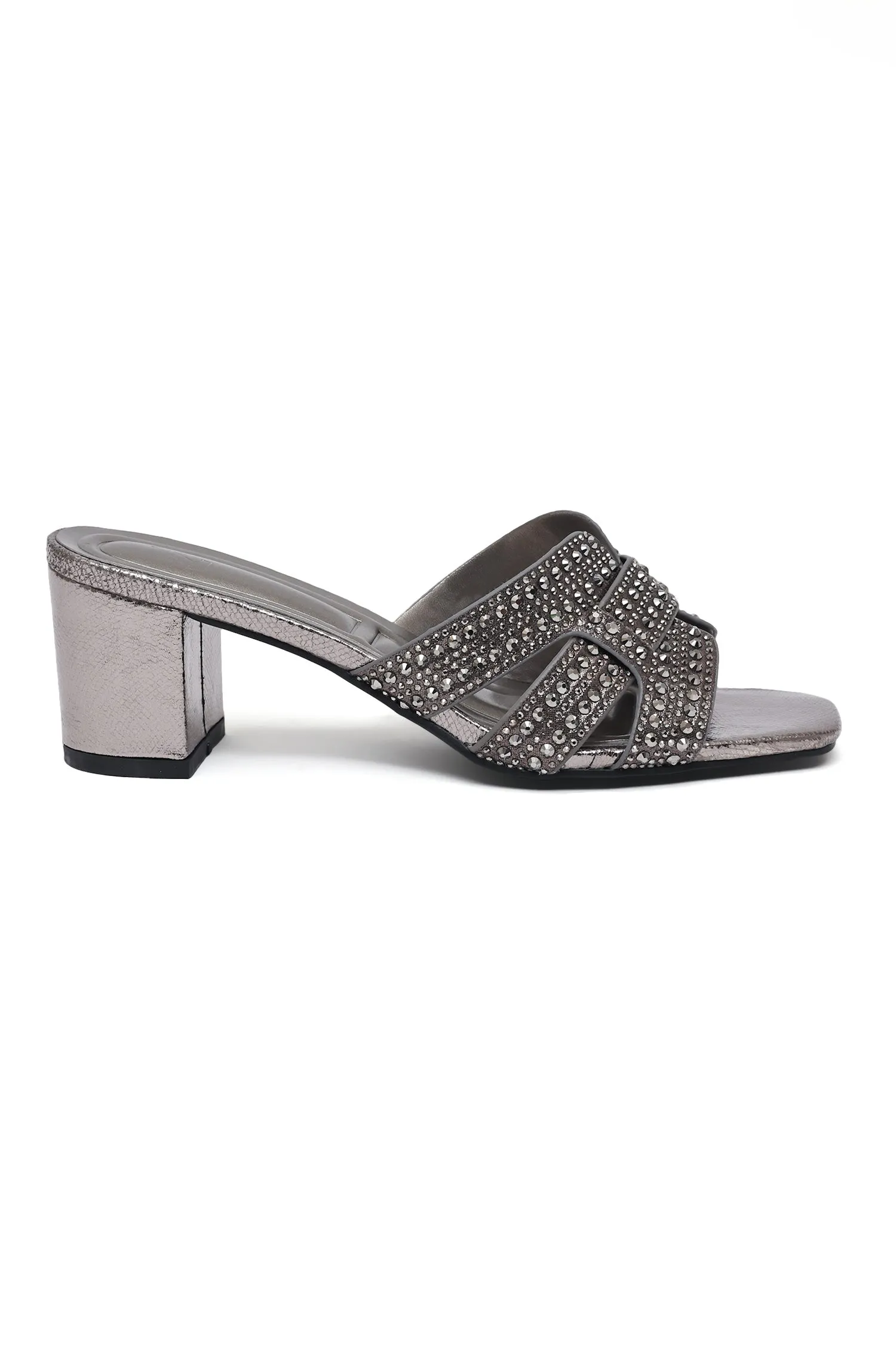 GLIMMER BLOCK HEEL-GUN