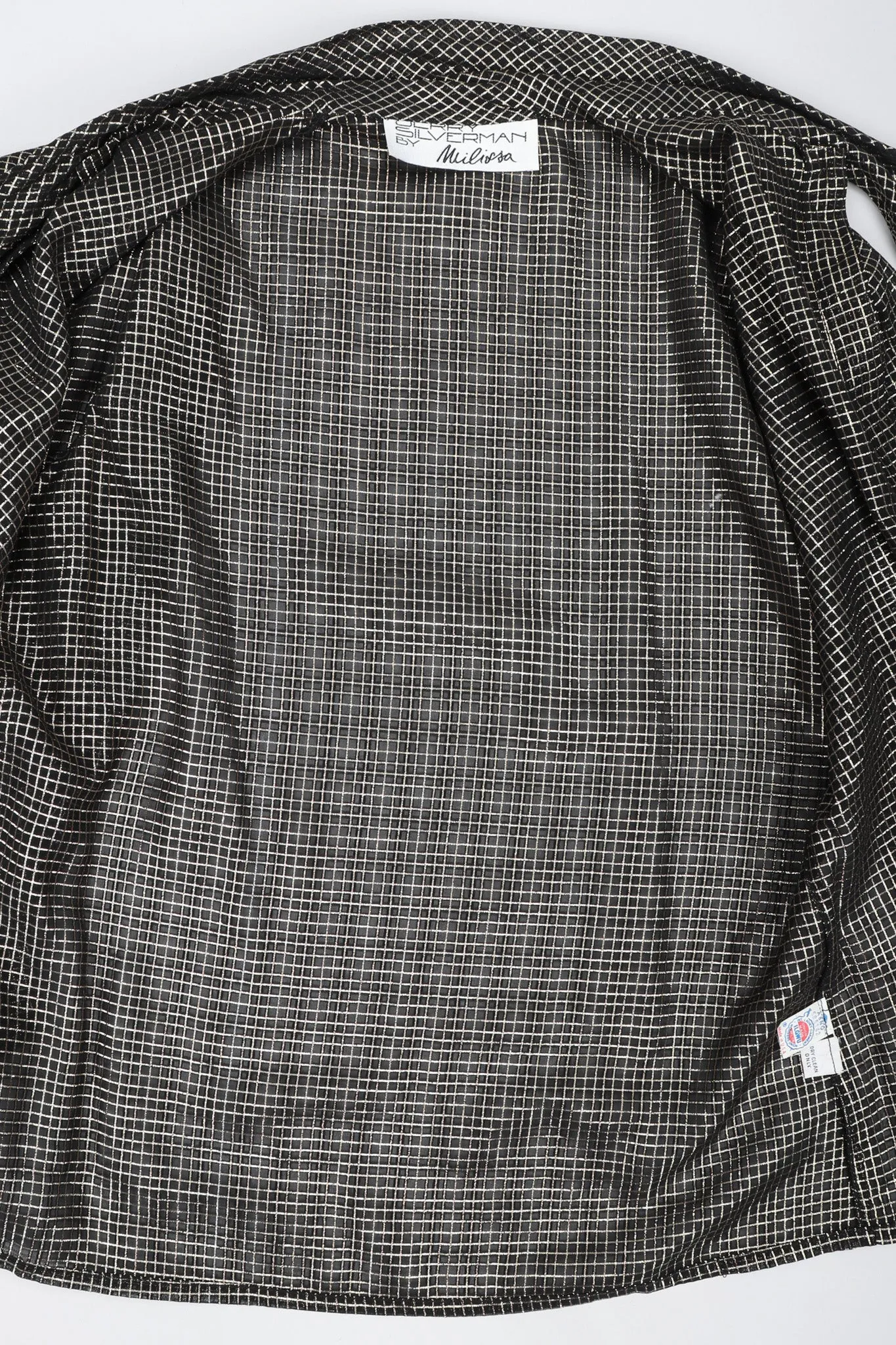 Gold Graph Check Bow Blouse