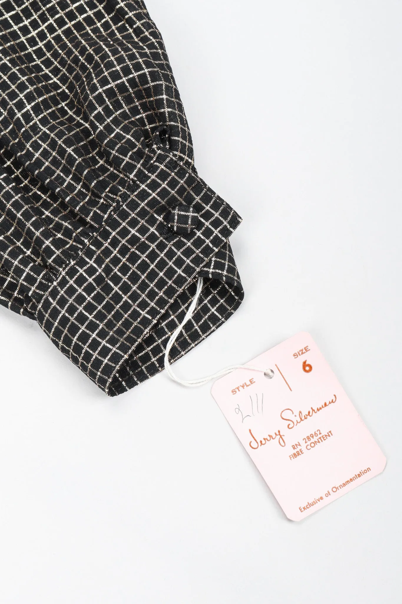 Gold Graph Check Bow Blouse