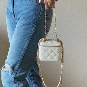 Golden Ball Chain Strap Shoulder Bag