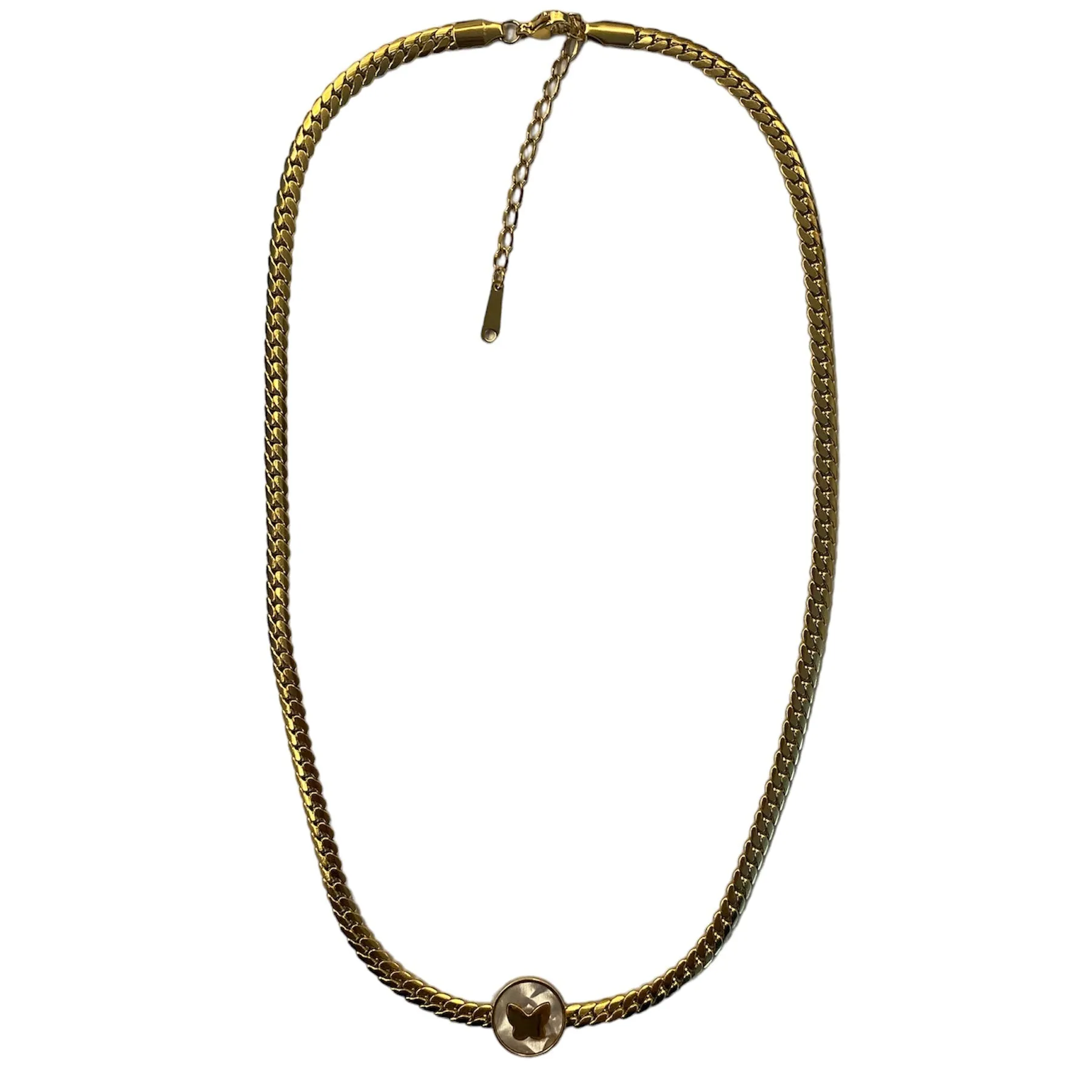 Golden butterfly necklace accessory #4066