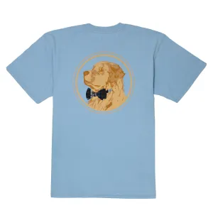 Golden Logo Tee: Oxford Blue