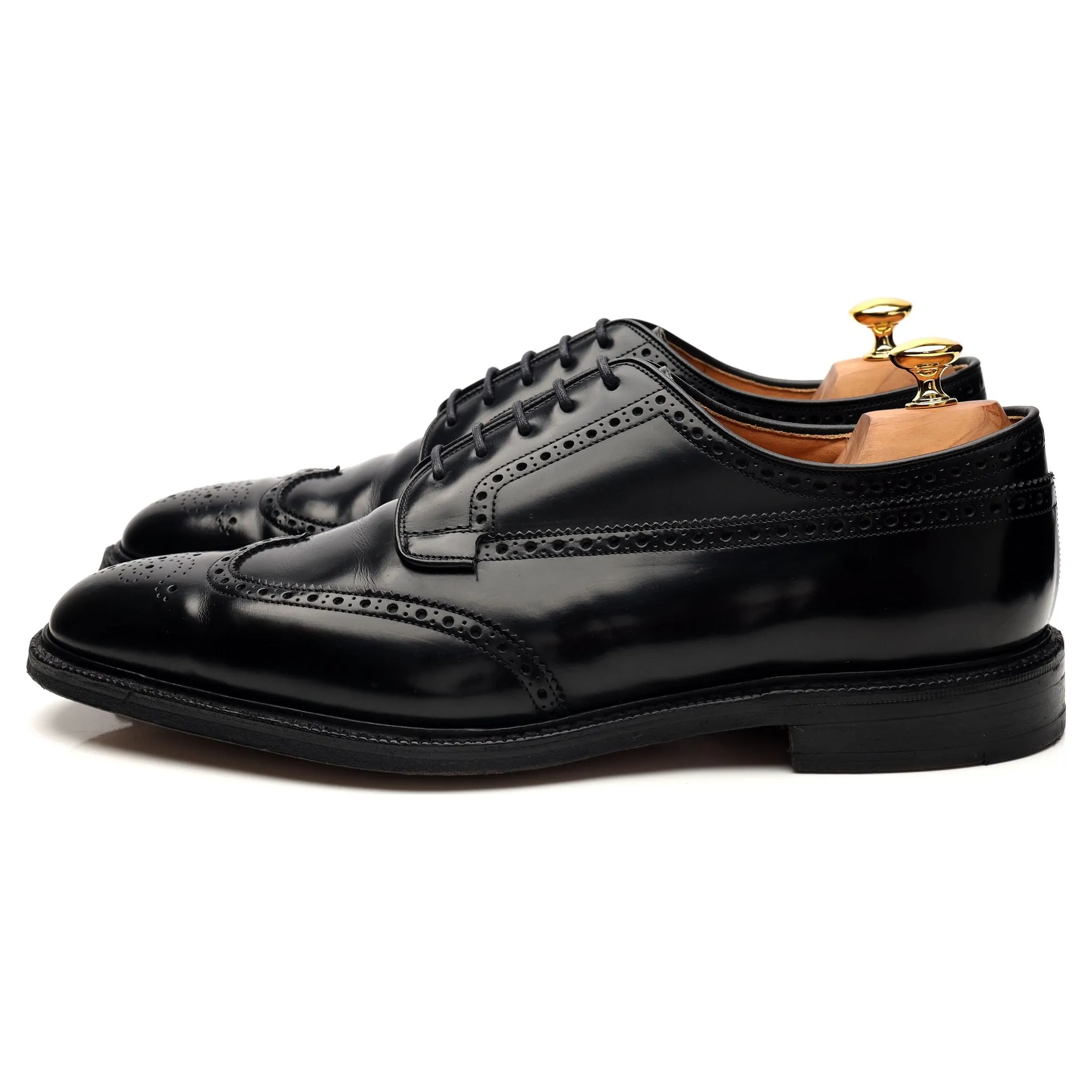 'Grafton' Black Leather Derby Brogue UK 12 F