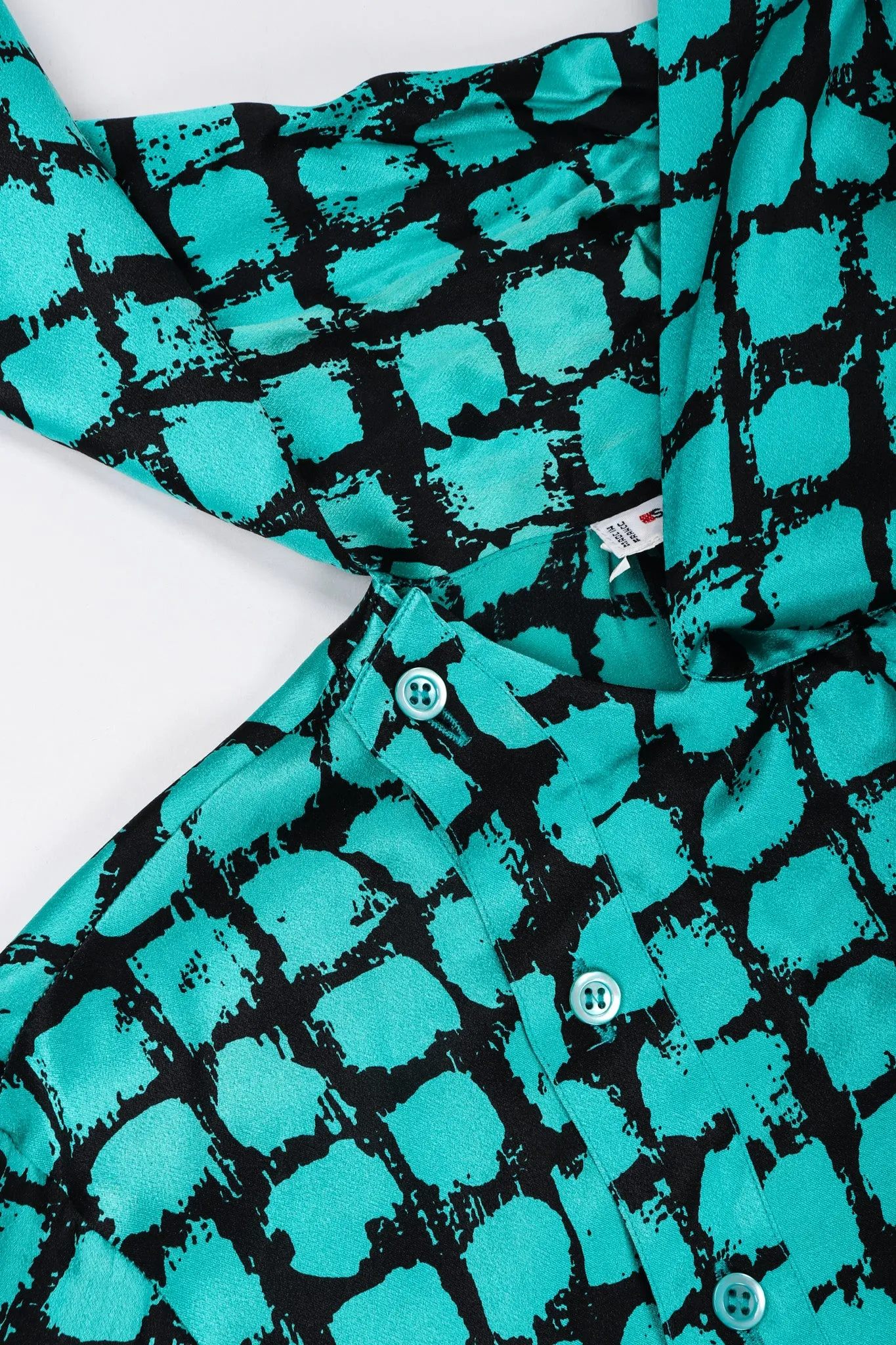 Graphic Silk Bow Blouse & Tie
