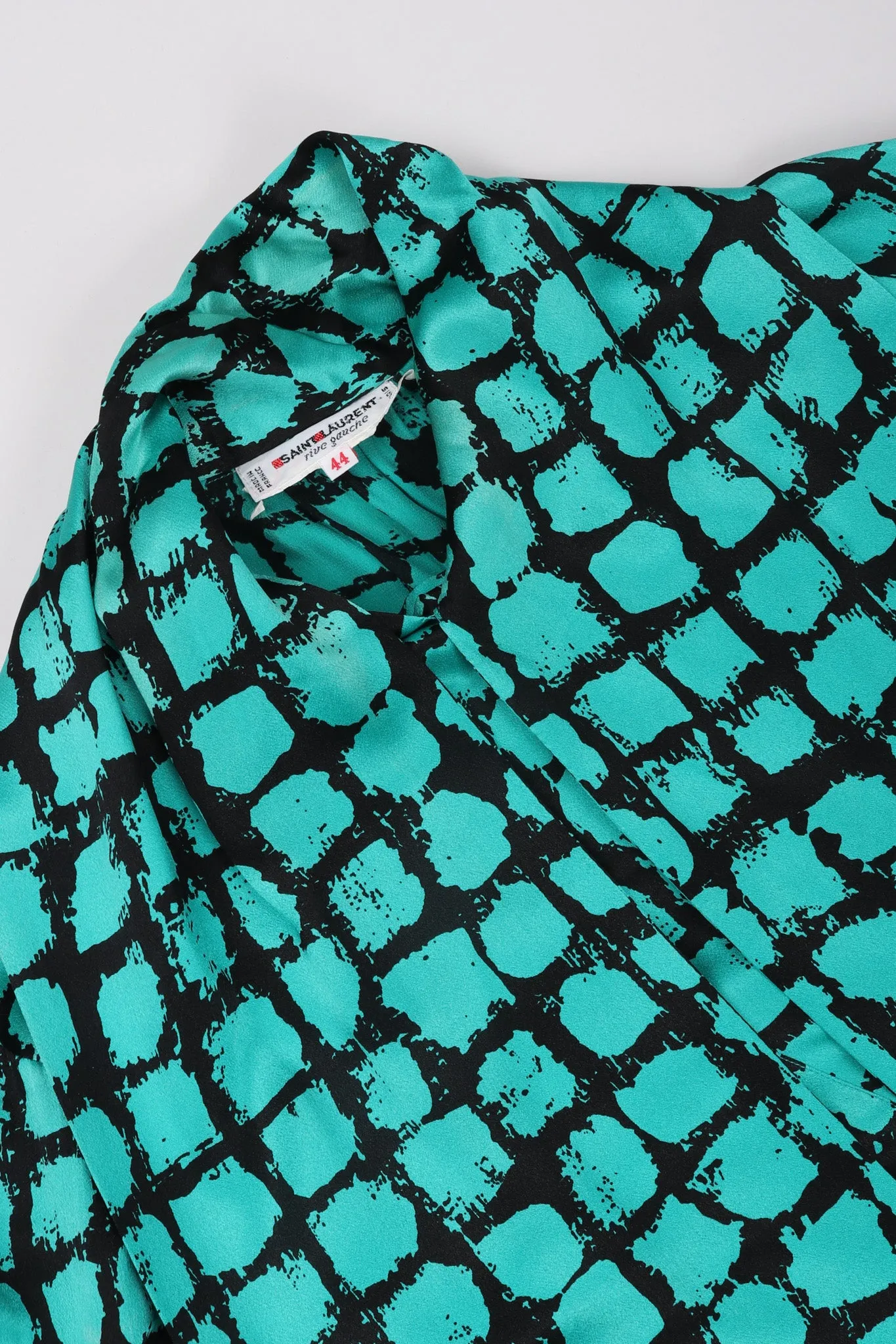 Graphic Silk Bow Blouse & Tie