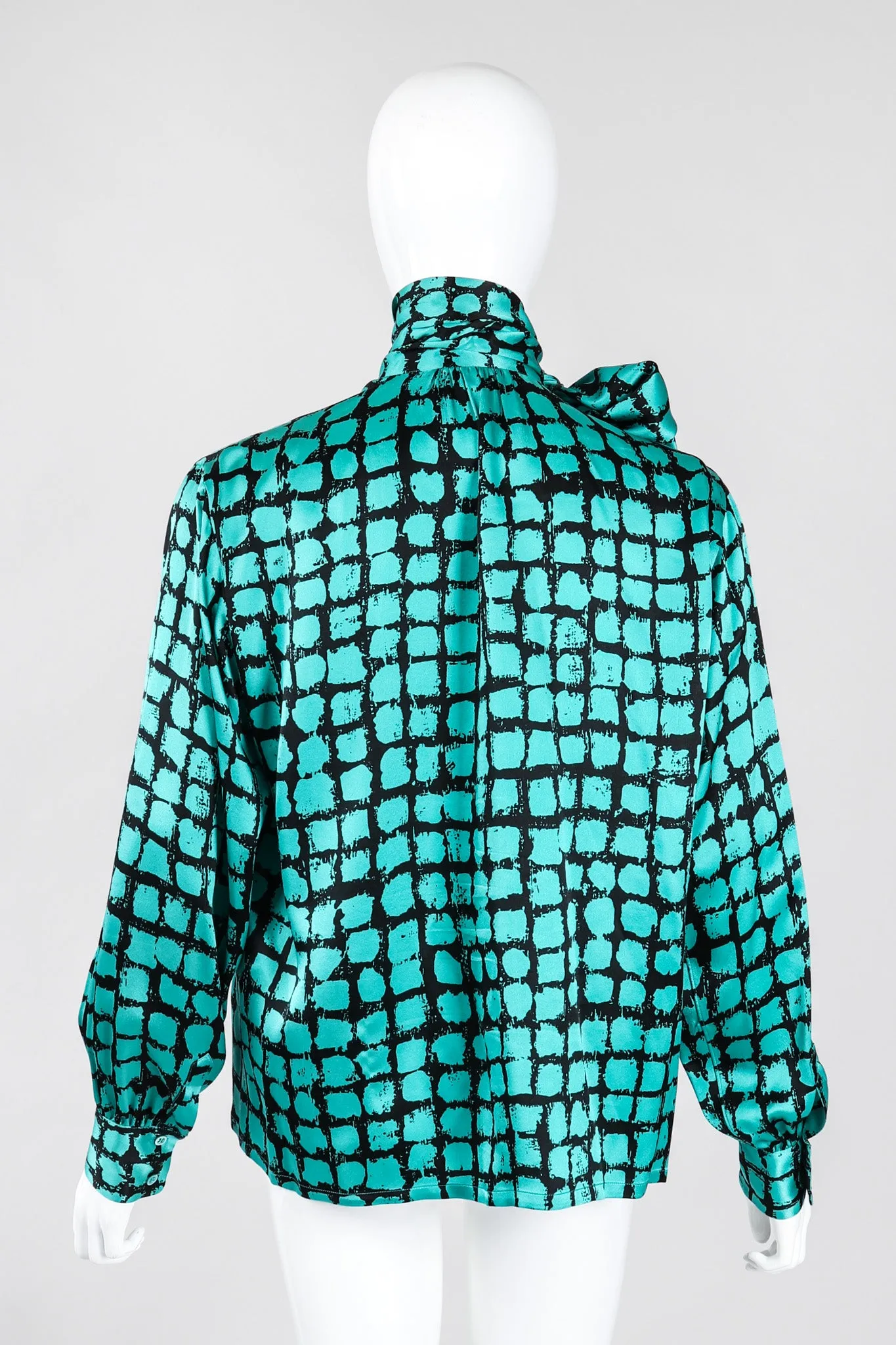 Graphic Silk Bow Blouse & Tie