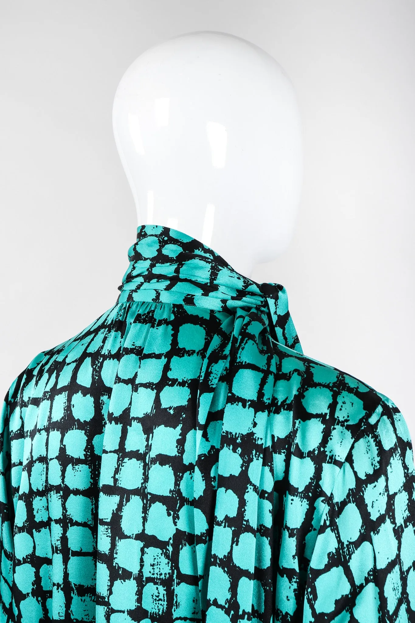Graphic Silk Bow Blouse & Tie