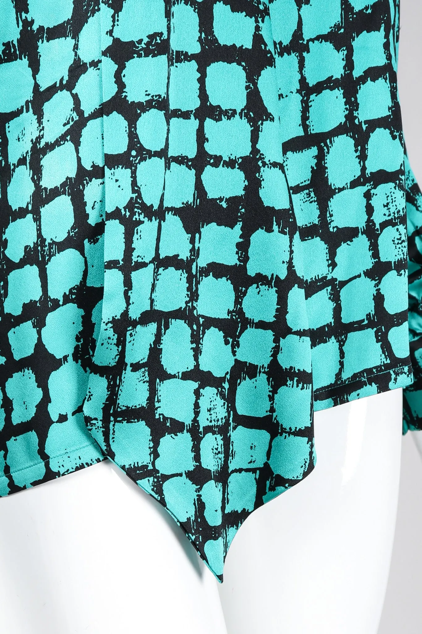 Graphic Silk Bow Blouse & Tie