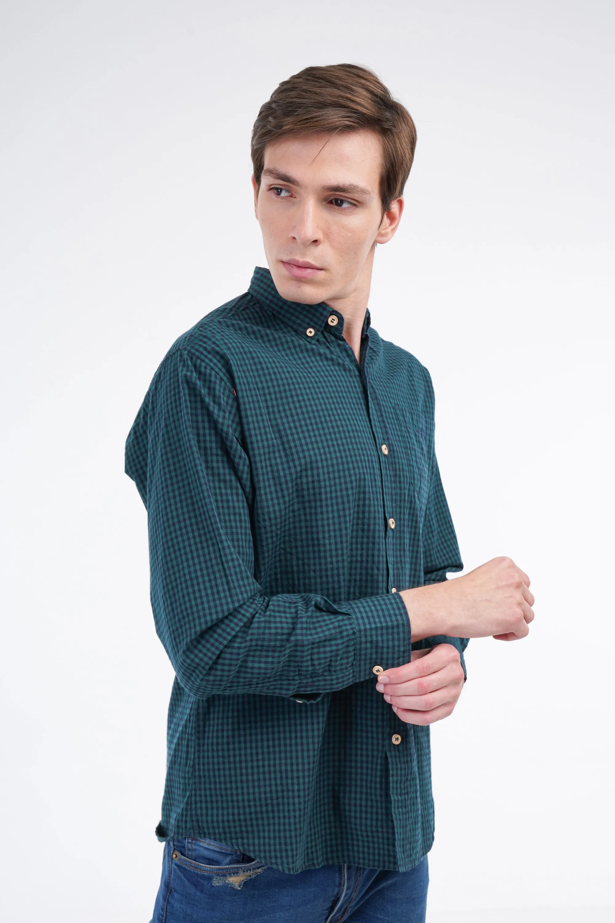 Green Gingham Shirt