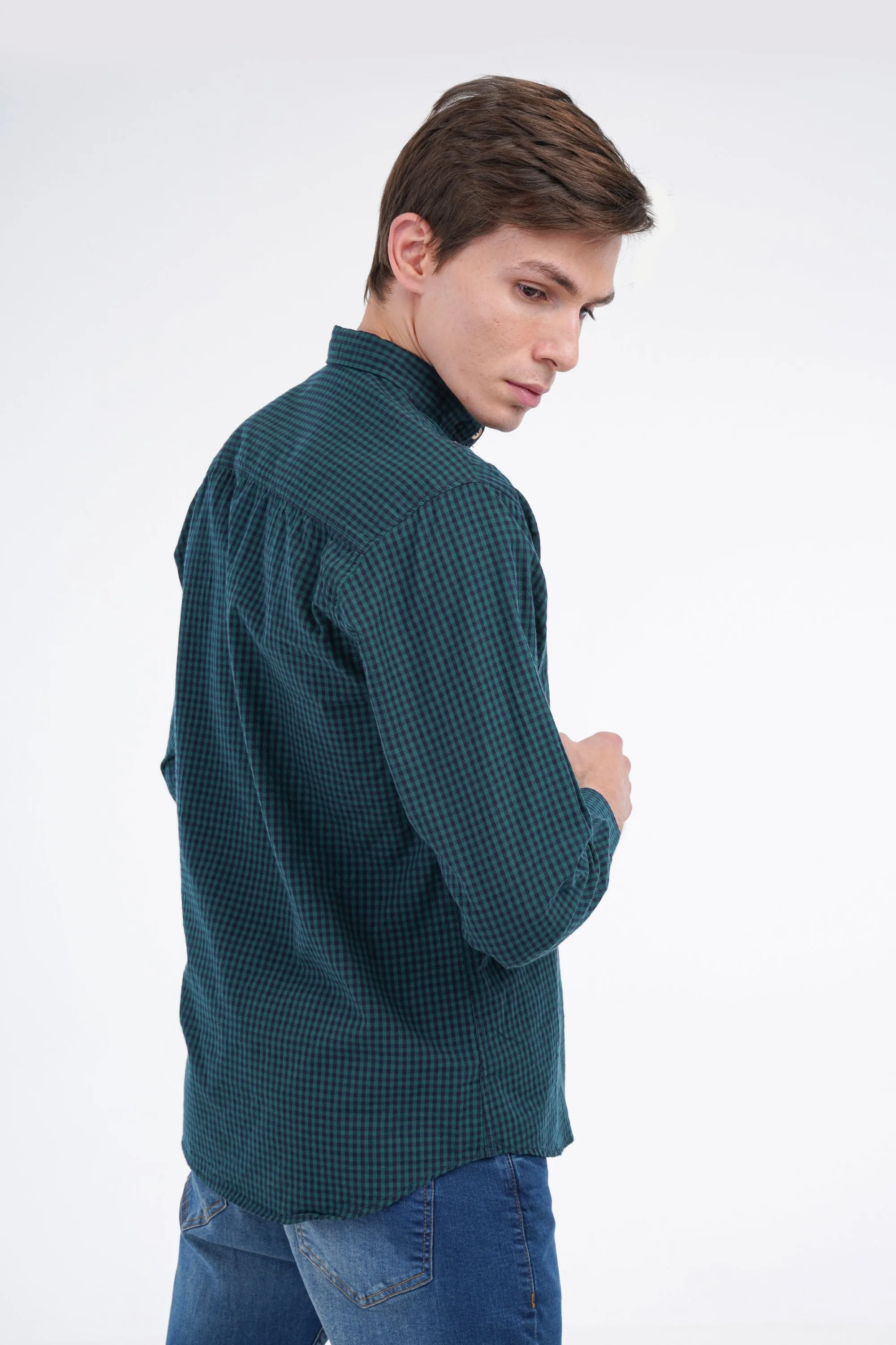 Green Gingham Shirt