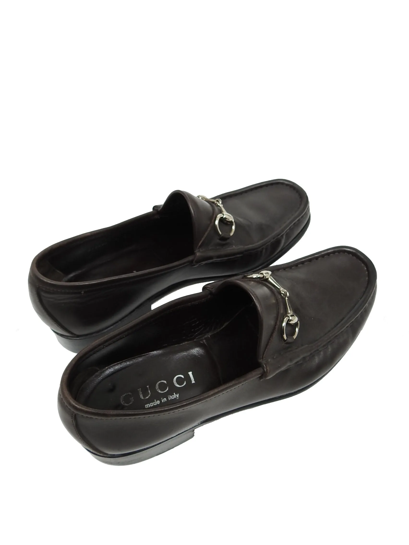 Gucci Brown Leather Horsebit Loafers Size 9