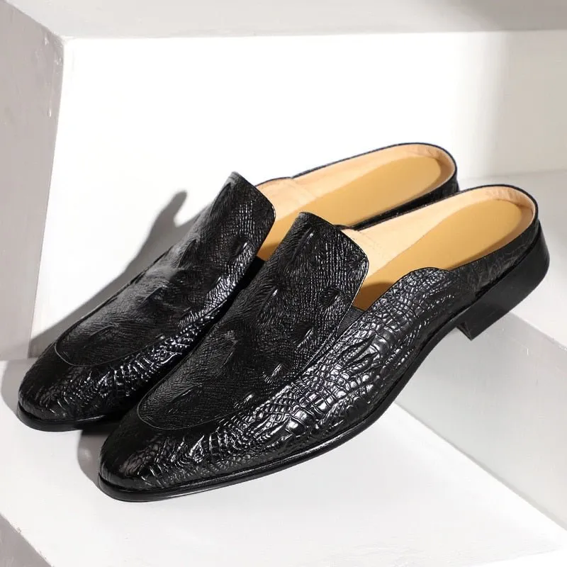 Half Slippers Outside Leather Breathable Men Shoes