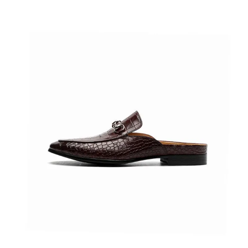 Half Slippers Outside Leather Breathable Men Shoes