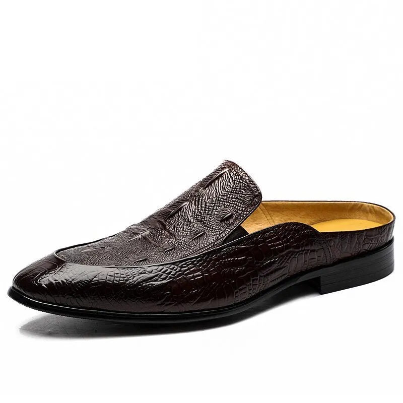 Half Slippers Outside Leather Breathable Men Shoes