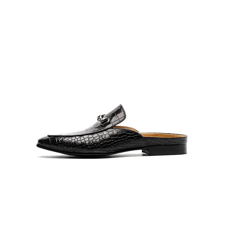 Half Slippers Outside Leather Breathable Men Shoes