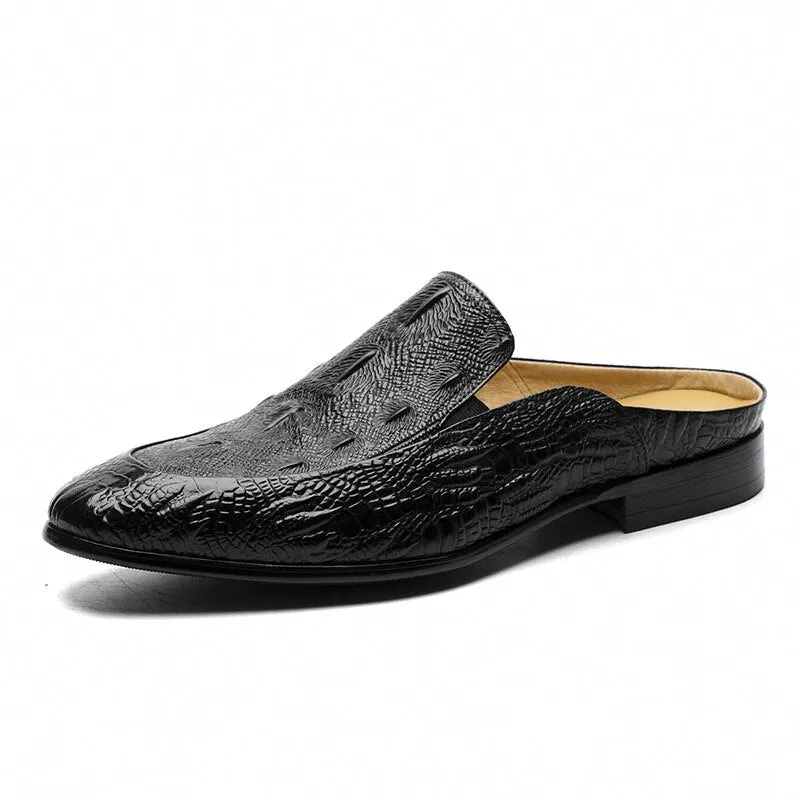 Half Slippers Outside Leather Breathable Men Shoes