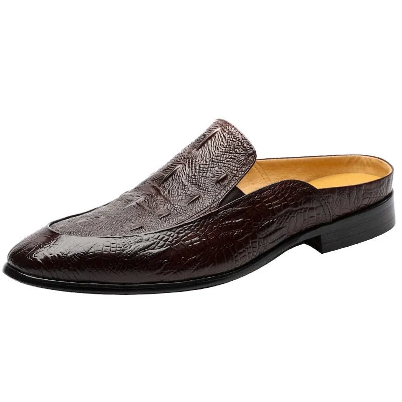Half Slippers Outside Leather Breathable Men Shoes