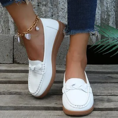 Hazel Blues® |  Weave Wedge Heeled Loafers