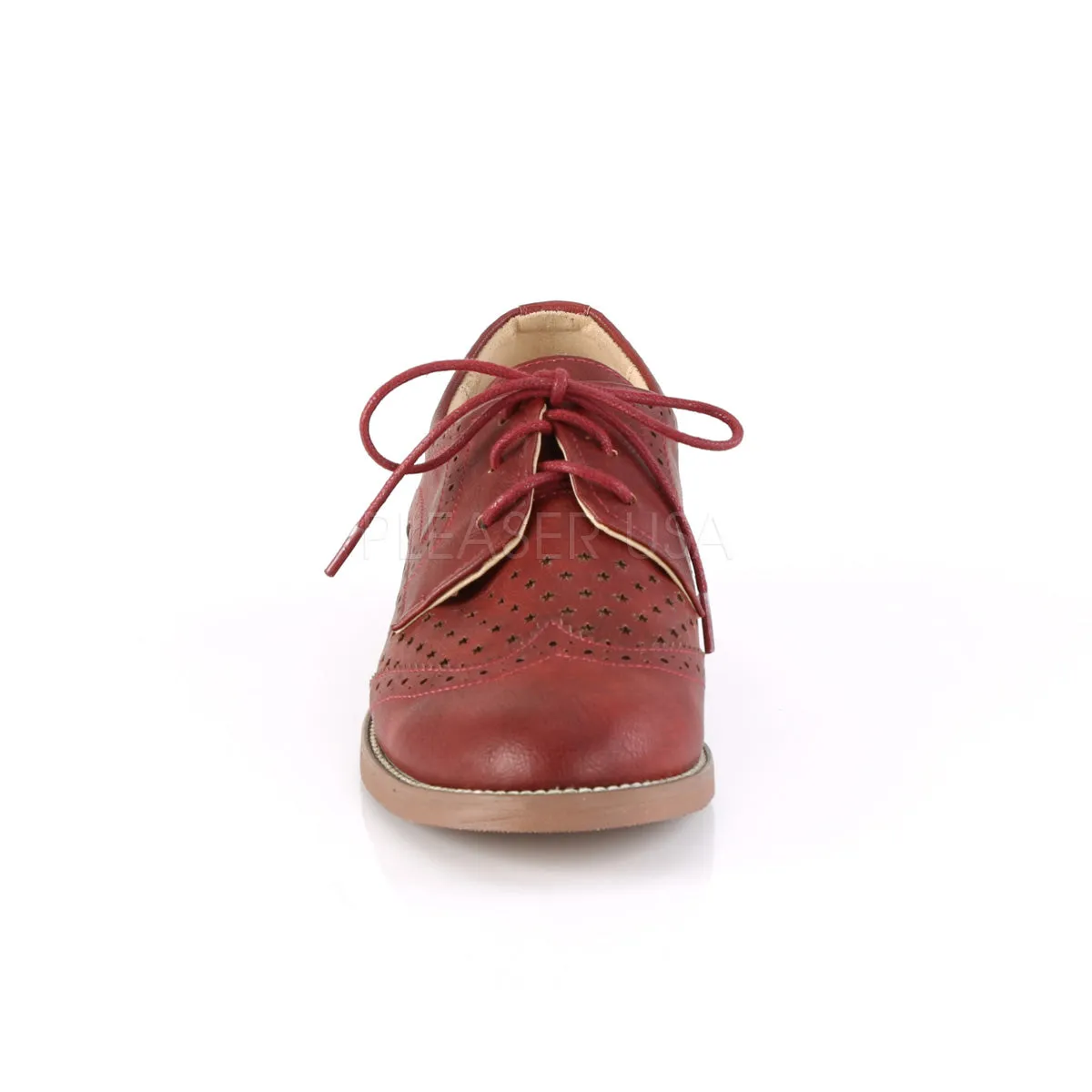 HEPBURN-26  Cherry Red Faux Leather