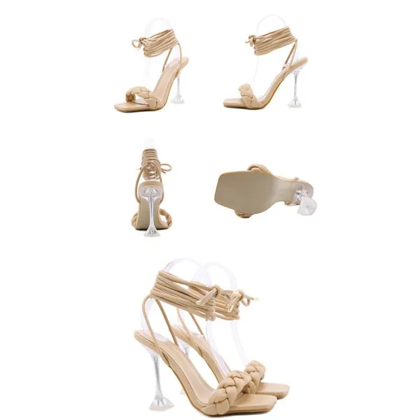 High-heeled Transparent Sandals Open-toed Shoes