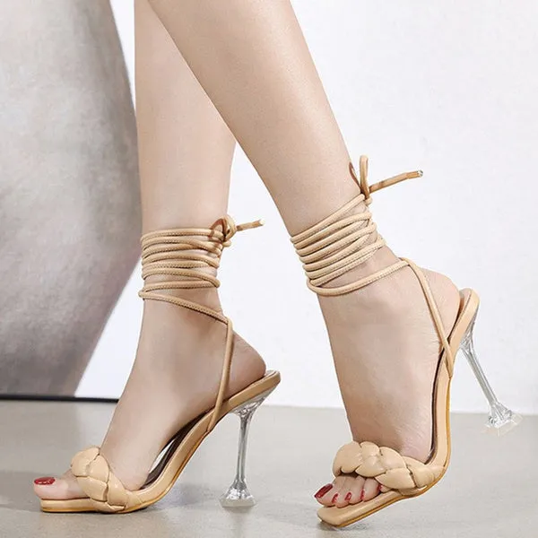 High-heeled Transparent Sandals Open-toed Shoes
