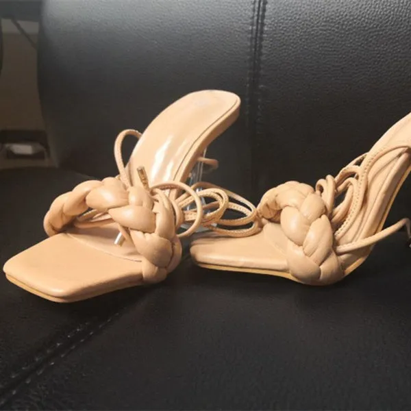 High-heeled Transparent Sandals Open-toed Shoes