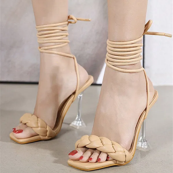 High-heeled Transparent Sandals Open-toed Shoes