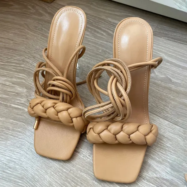 High-heeled Transparent Sandals Open-toed Shoes