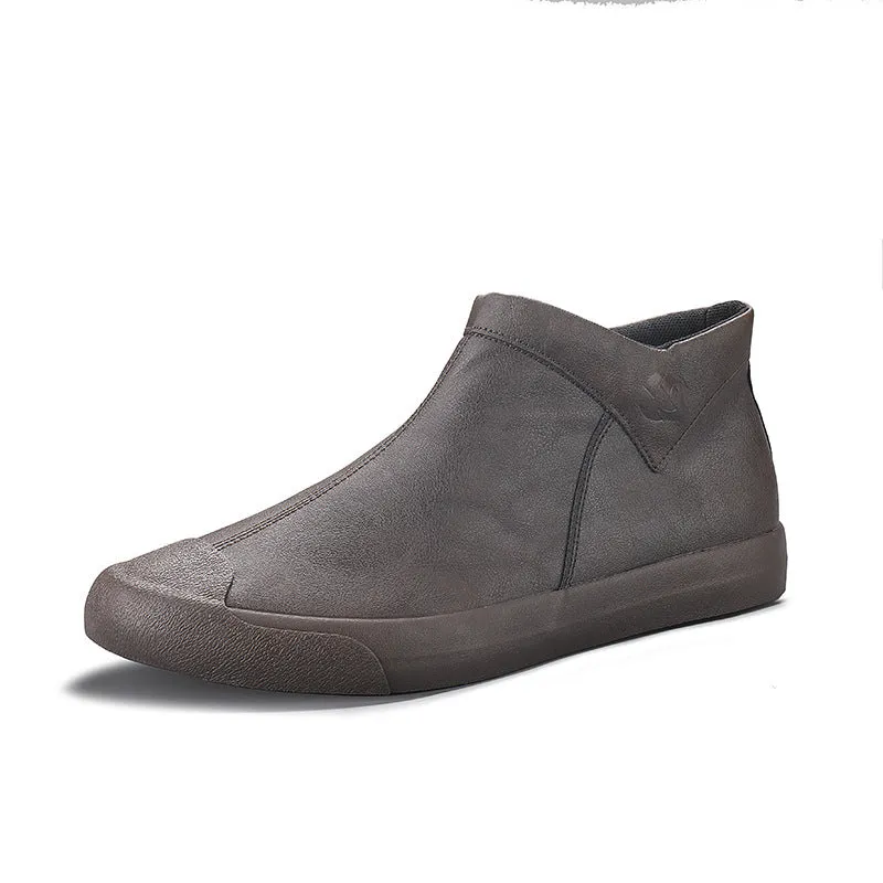High Top Men Shoes Casual Shoes English Leather