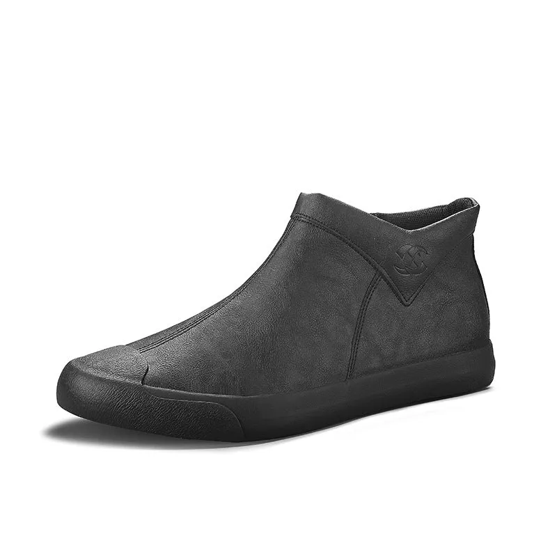 High Top Men Shoes Casual Shoes English Leather