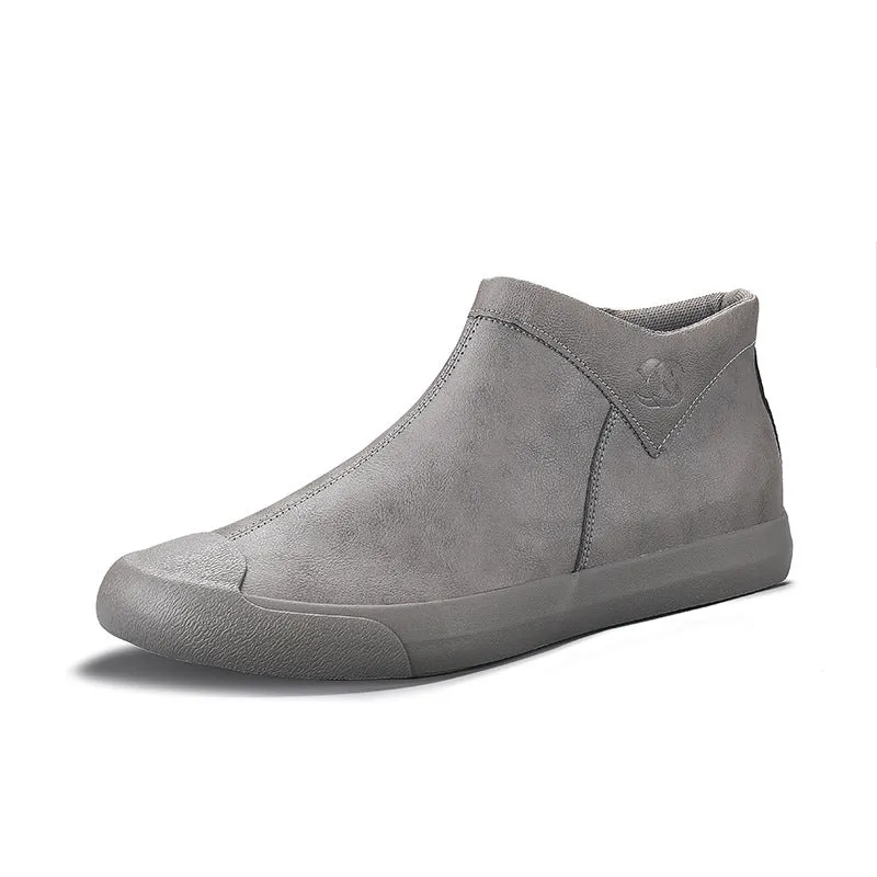 High Top Men Shoes Casual Shoes English Leather