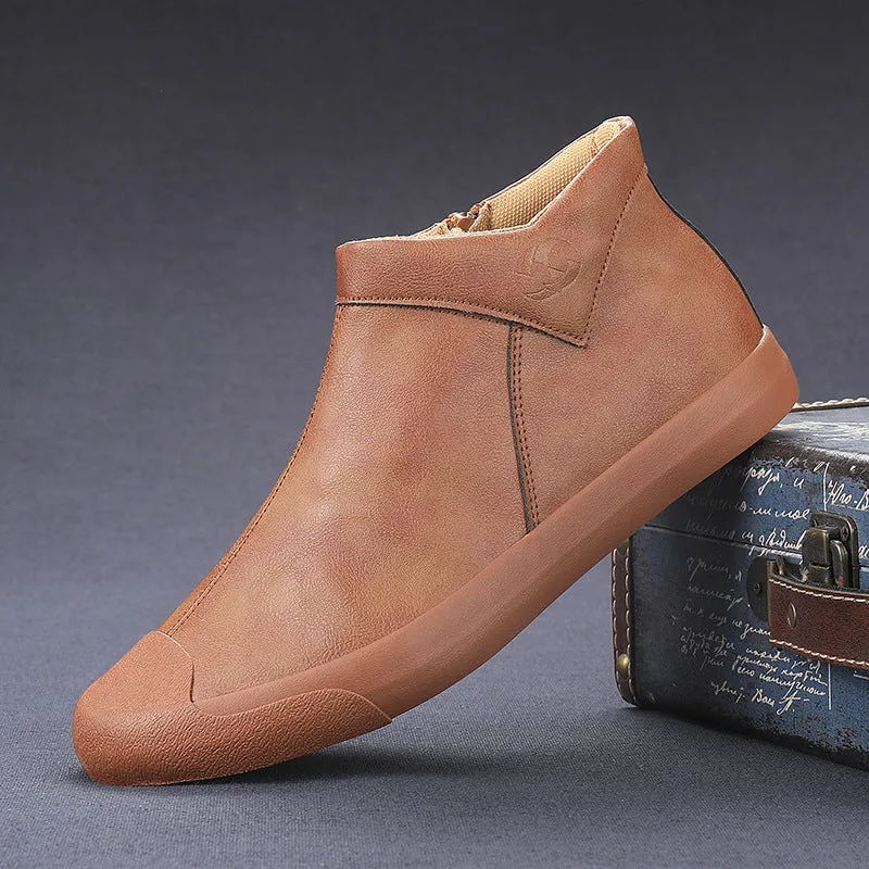 High Top Men Shoes Casual Shoes English Leather