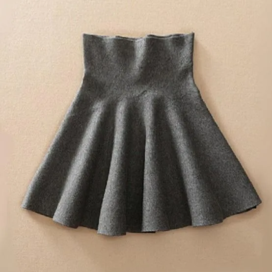 High Waist Pleated Mini Skirt