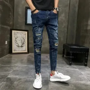 Hip hop Style Men's Ripped Hole Pants