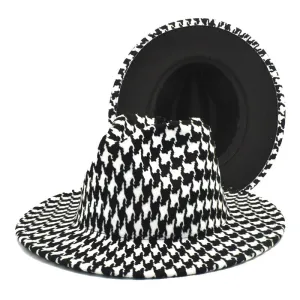 Houndstooth Print Jazz Hat