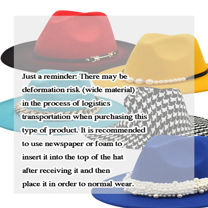 Houndstooth Print Jazz Hat