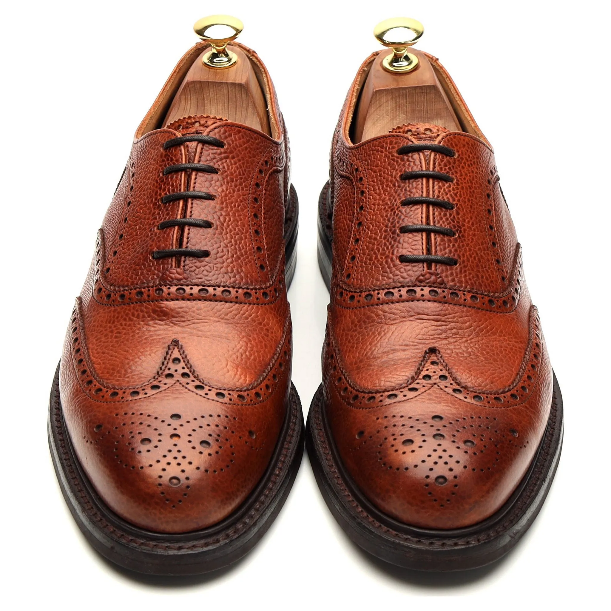 'Hythe' Tan Brown Grain Leather Oxford Brogue UK 8 F