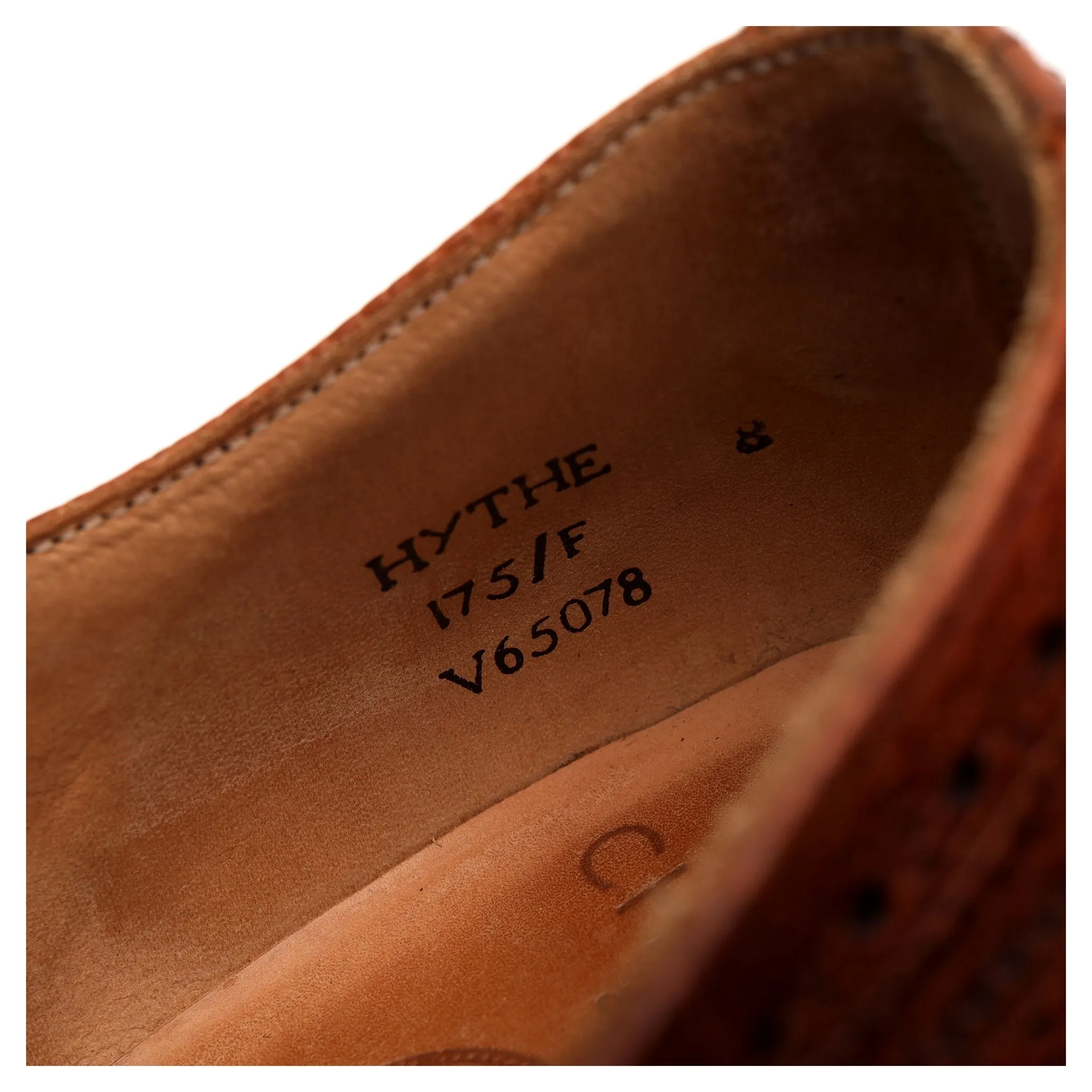 'Hythe' Tan Brown Grain Leather Oxford Brogue UK 8 F