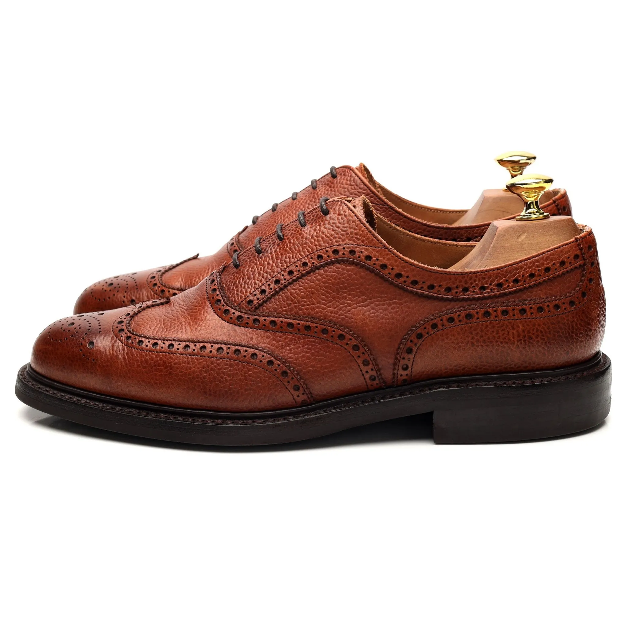'Hythe' Tan Brown Grain Leather Oxford Brogue UK 8 F