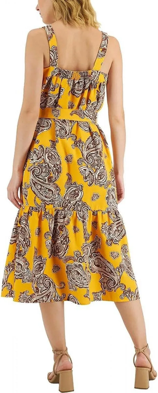 INC International Concepts Printed Midi Sundress 10840081 Zinnia Combo Yellow 10