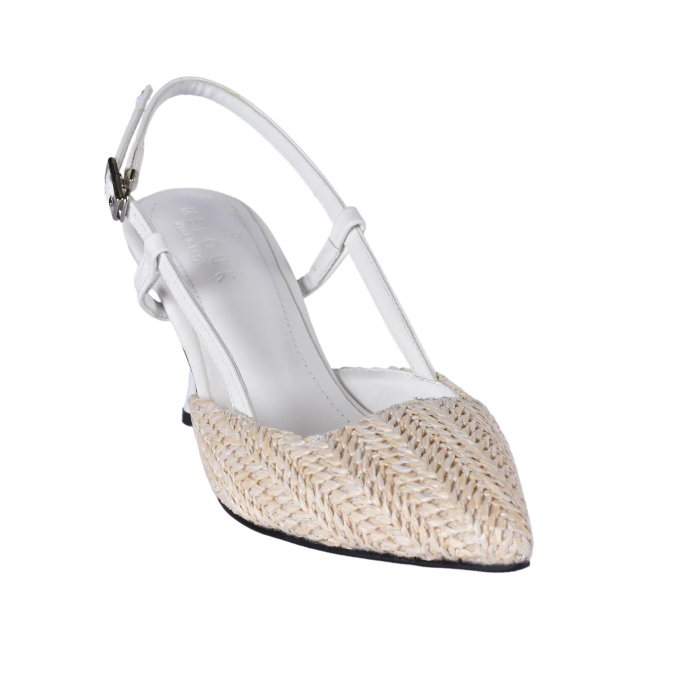 Intercciato Semi Squared Heeled Sandal